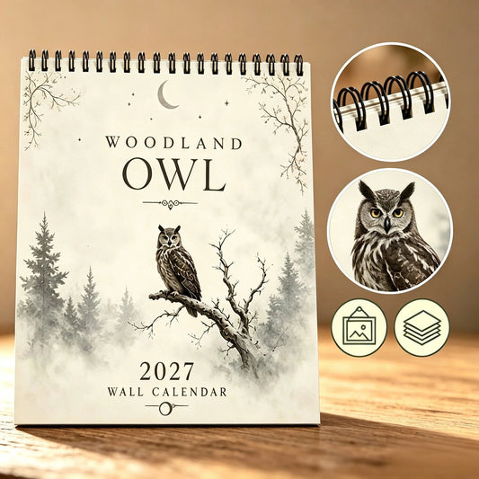 WOODLAND OWL 2027 WALL CALENDAR