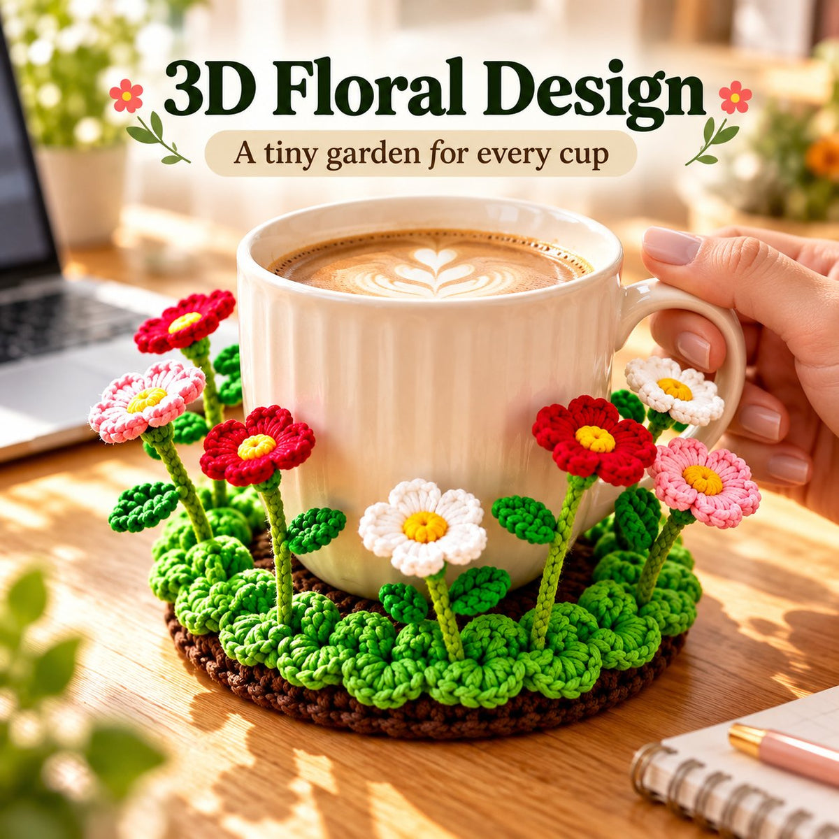 Handmade Crochet Floral Coaster | Everlasting Table Art 🌸