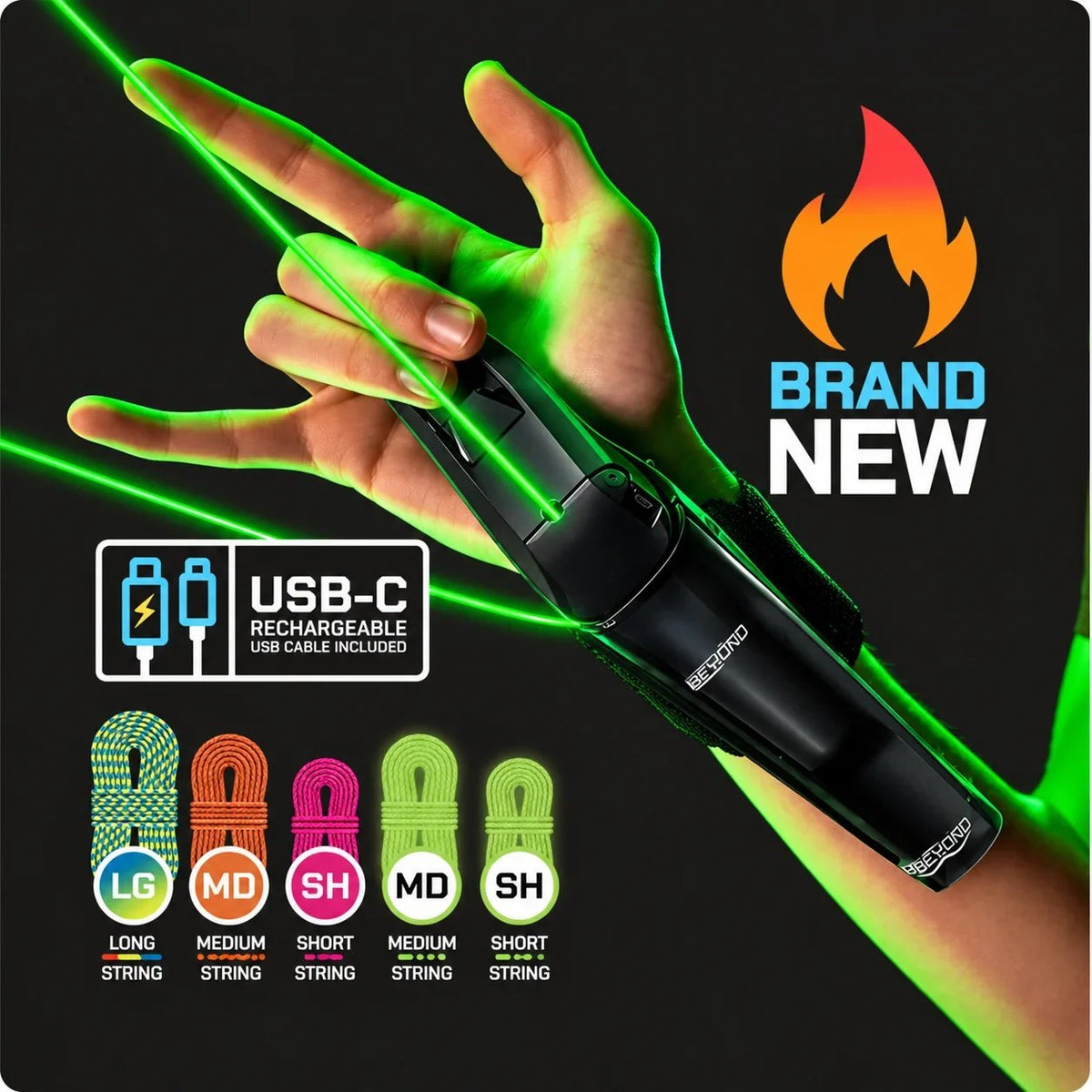 ⚡ Rechargeable Wrist String Launcher | UV & Glow String Trick Toy