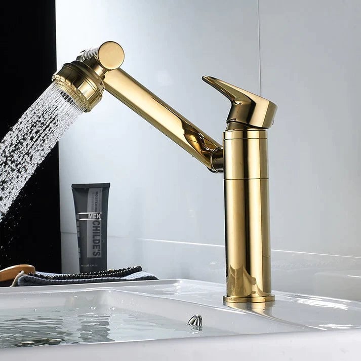 Single Hole Hot And Cold Water Faucet Universal Swivel Basin Faucet(Free 60cm Water Pipe)