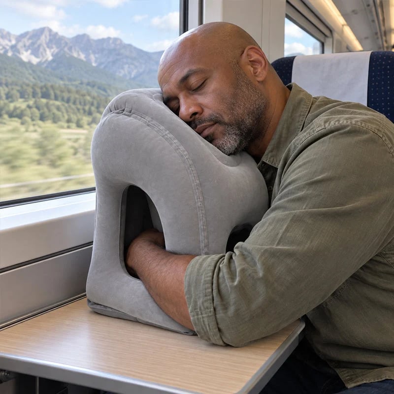 🛫 Ultra-Light Foldable Inflatable Travel Pillow | Portable Neck, Face & Arm Support for Trips 💤❤️