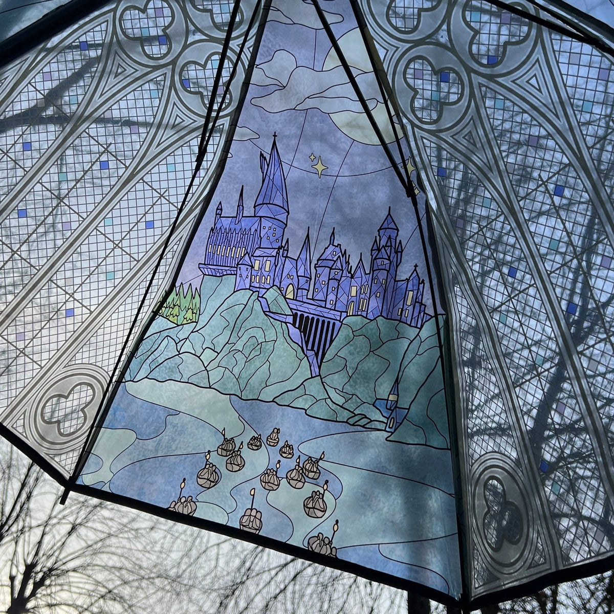 Wizard-Inspired Stained Glass Canopy Umbrella
