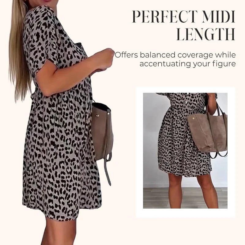 Women's Casual V-Neck Short Sleeve Dress