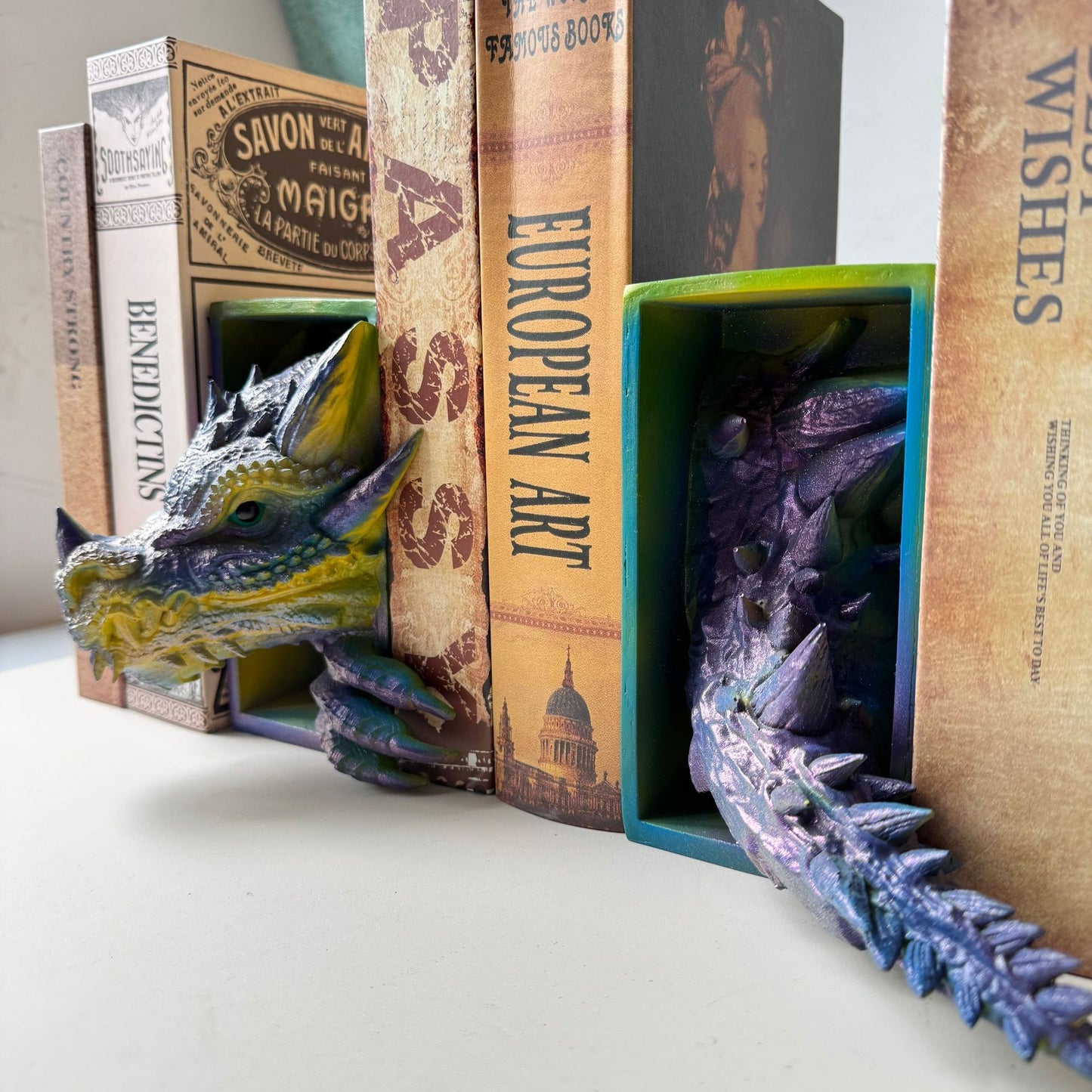 3D Dragon Emerging Book Nook Dragon Tail Bookshelf Decor Fantasy Lovers