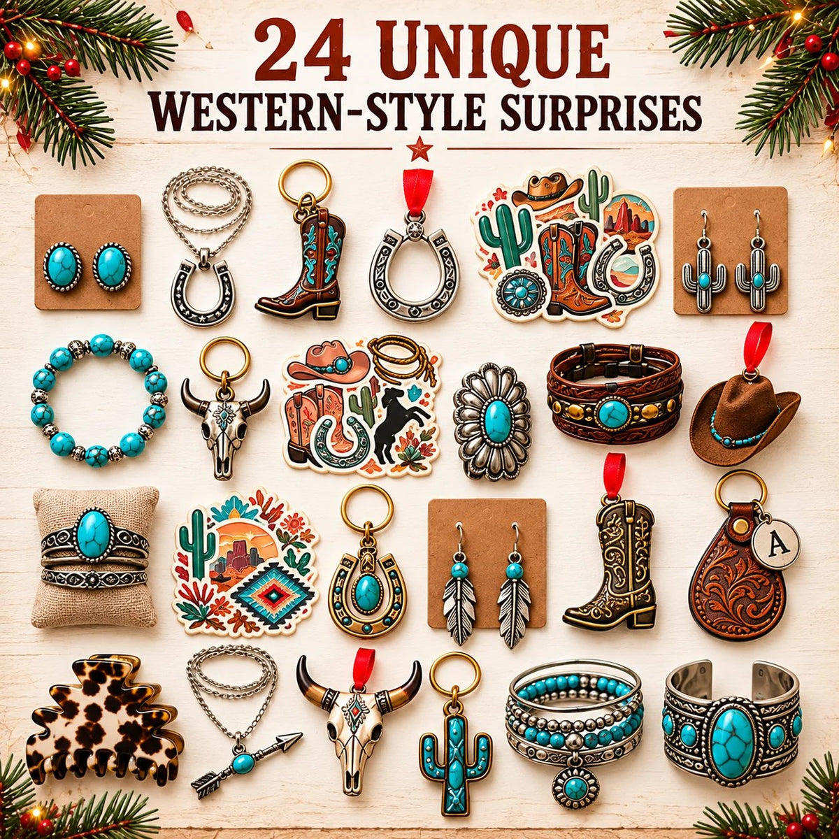 ⏳ Last Day 50% OFF-🤠24-Day Cowgirl Christmas Countdown Calendar(✨Buy 2 Free Shipping)