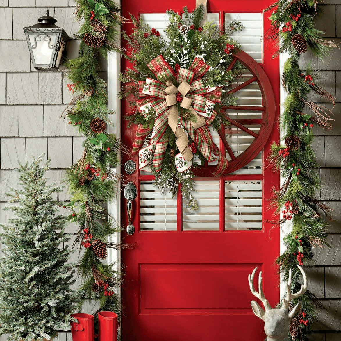 🎄Winter wreath - court wagon wheel