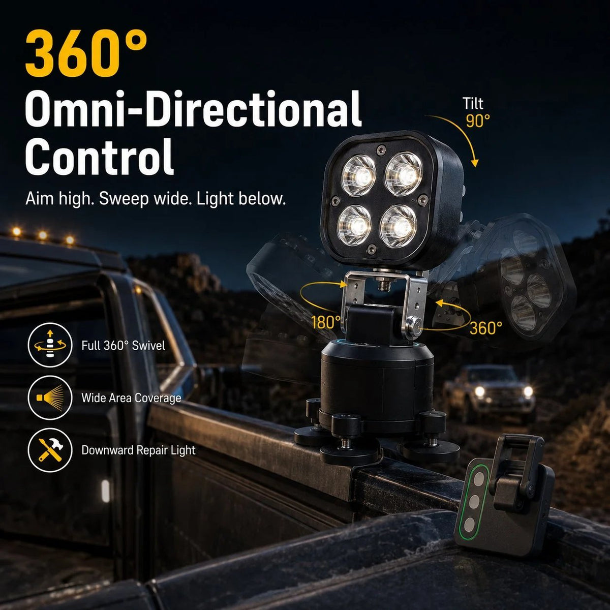 🔥HOT SALE🔥🏕️ Omni-Directional 360-degree rotation LED Pod Light