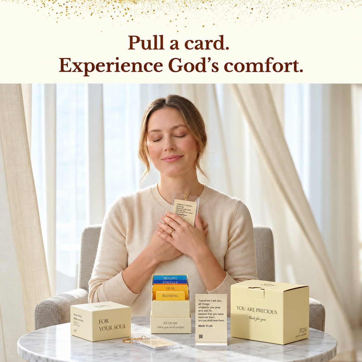 ✝️🙏 828 Verse Box Read Me When You Need Comfort – 108 Bible Verse Cards With 108 Complete Devotionals & Prayers, Thoughtful Christian Gift Set 🎁