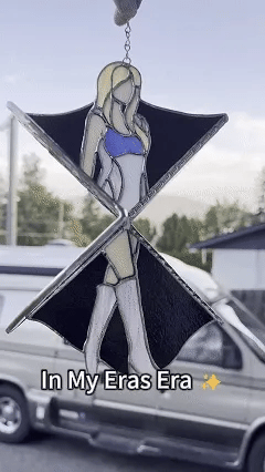 💜🎶 Inspired Handmade Stained Glass Spinner | Eras-Inspired Window Hanging