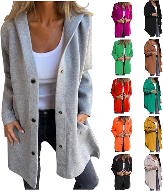 🔥Autumn/Winter Special Offers 49% OFF - Casual Single Breasted Hooded Jacket (Buy 2 Free Shipping)