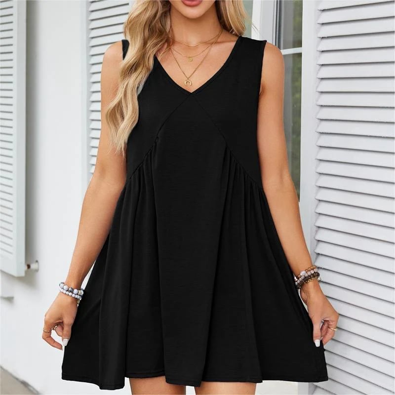 💃 Women's Summer Sleeveless V-Neck Mini Dress - Buy 2, Get Free Shipping!