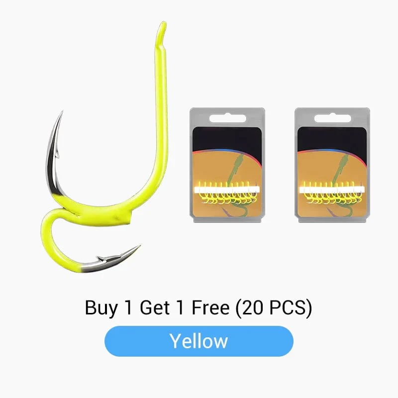 🎣  Classic and sharp double fishing hooks — High carbon steel with needle tip