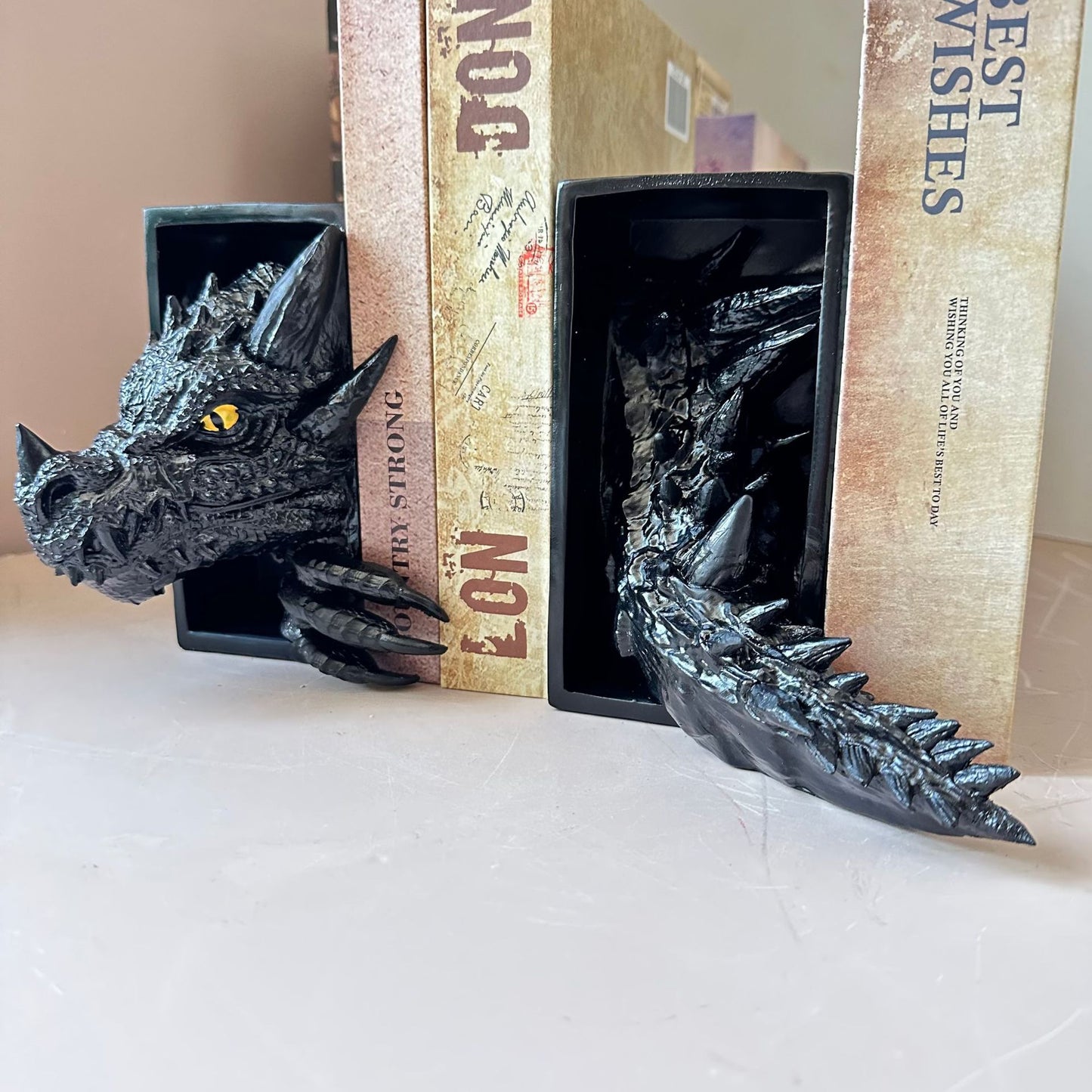 3D Dragon Emerging Book Nook Dragon Tail Bookshelf Decor Fantasy Lovers