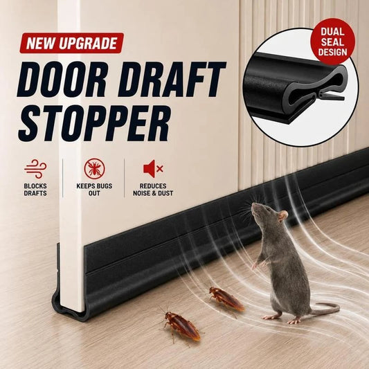 Triple Seal Under Door Draft Stopper – Self-Adhesive Door Bottom Seal for Noise Reduction, Energy Saving & Bug Blocking