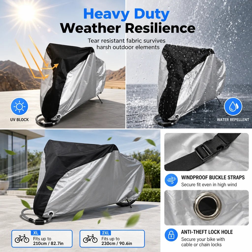 🔥 49% Off | Waterproof Bike Cover for 1–2 Bikes – Windproof Outdoor Protection 🚲