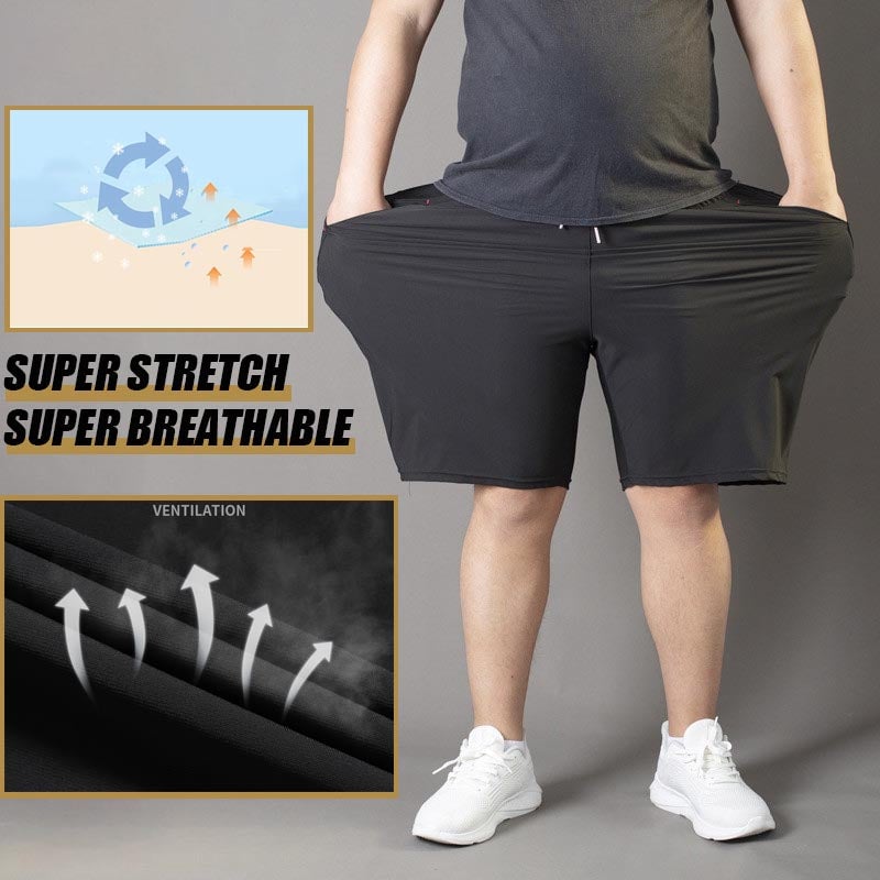 🔥Men's Plus Size Ice Silk Stretch Shorts