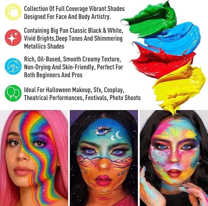 🔥HOT SALE🔥🎃Halloween Early Sale🎨 20-Color Face & Body Oil Paint Palette