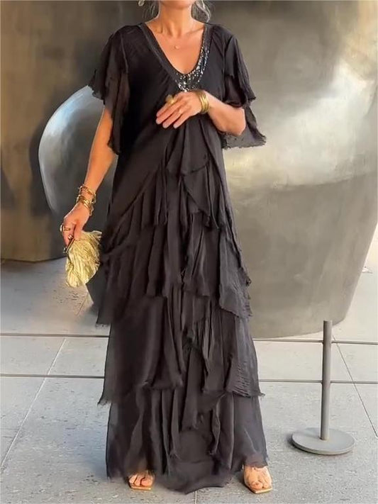 🔥Last Day Promotion🔥Elegant V-neck Maxi Dress(BUY 2 FREE SHIPPING)