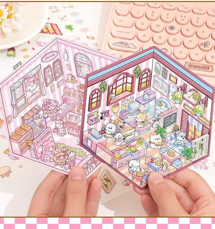 ✨DIY 3D House Stickers 🎁Give away free A pair of tweezers