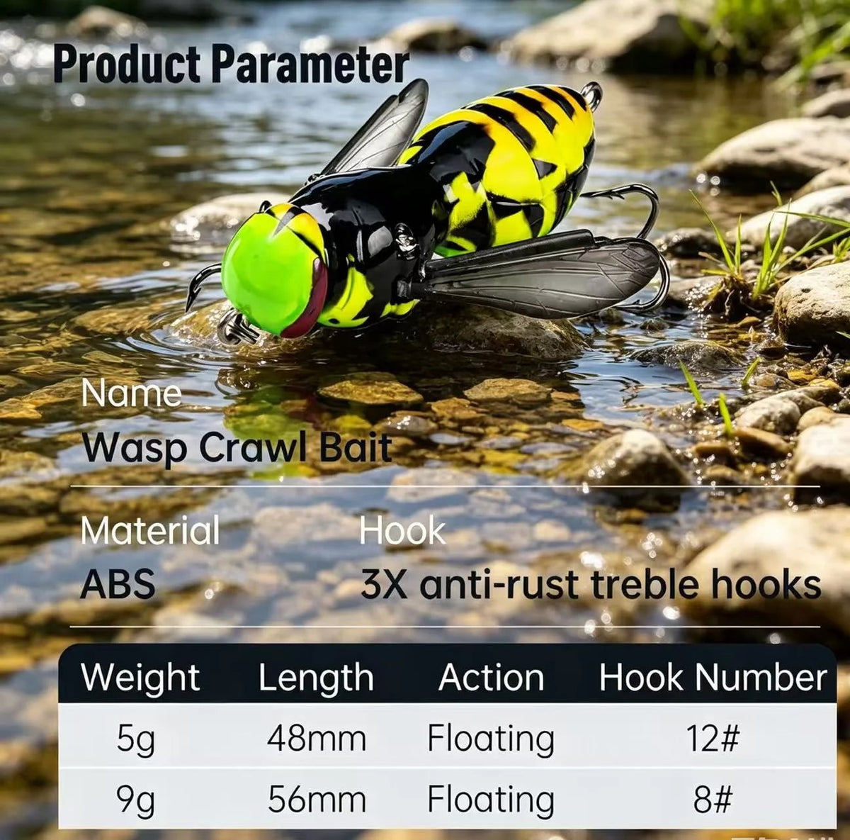 49% OFF – 🐝2PC Bionic Wasp Topwater Lure That Triggers Explosive Strikes