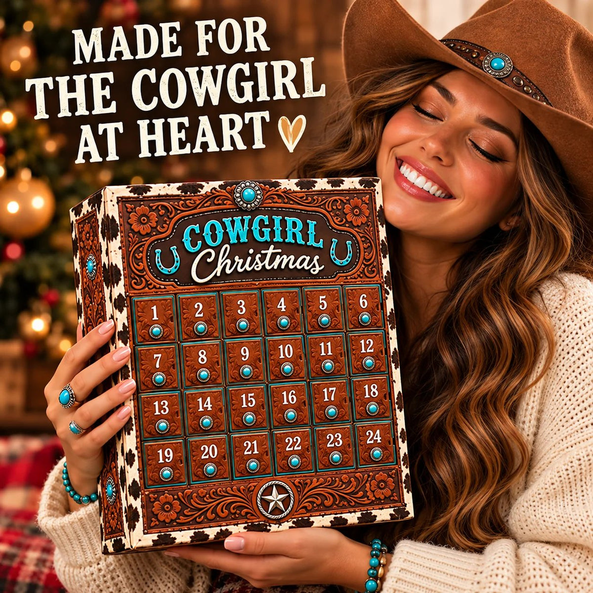 ⏳ Last Day 50% OFF-🤠24-Day Cowgirl Christmas Countdown Calendar(✨Buy 2 Free Shipping)