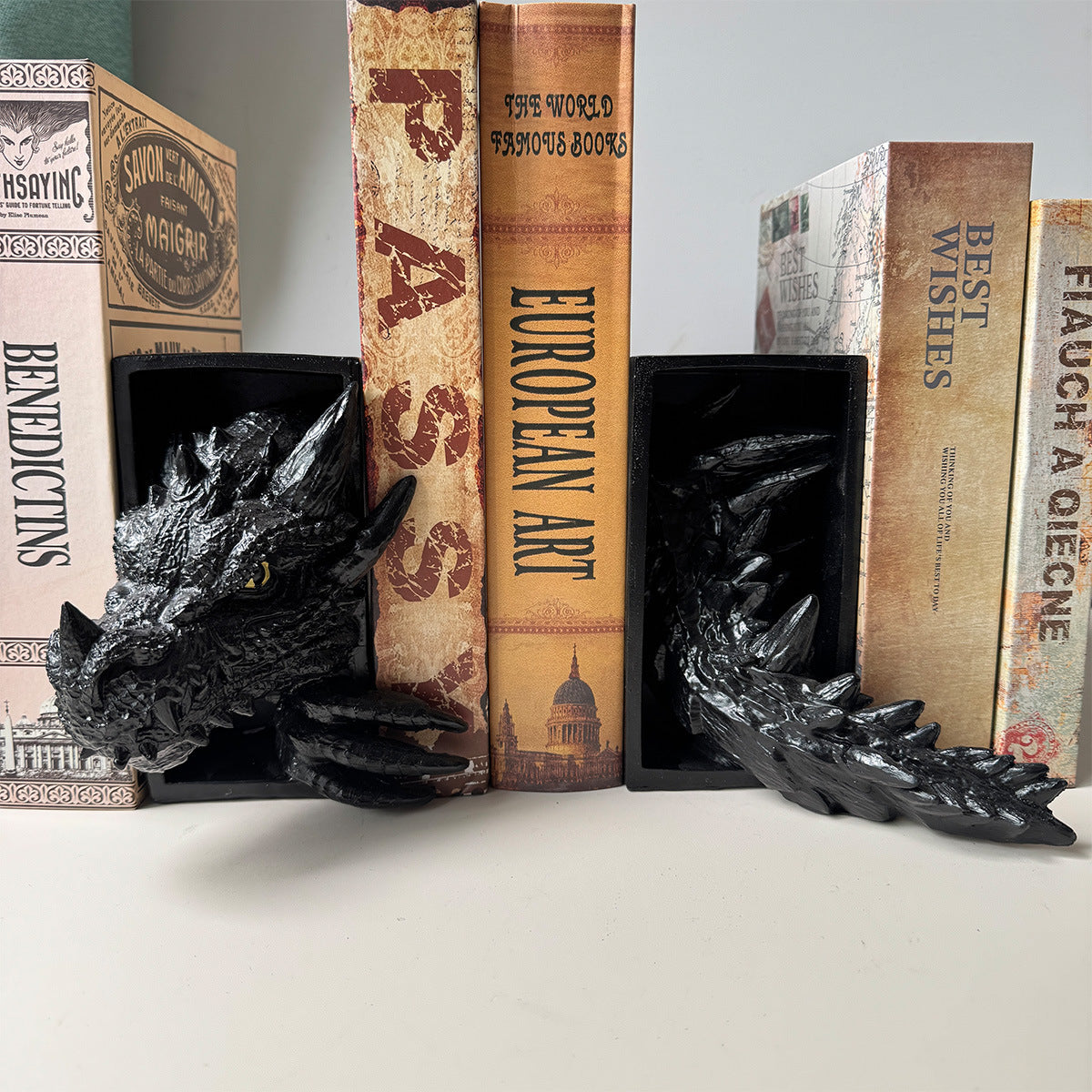 3D Dragon Emerging Book Nook Dragon Tail Bookshelf Decor Fantasy Lovers