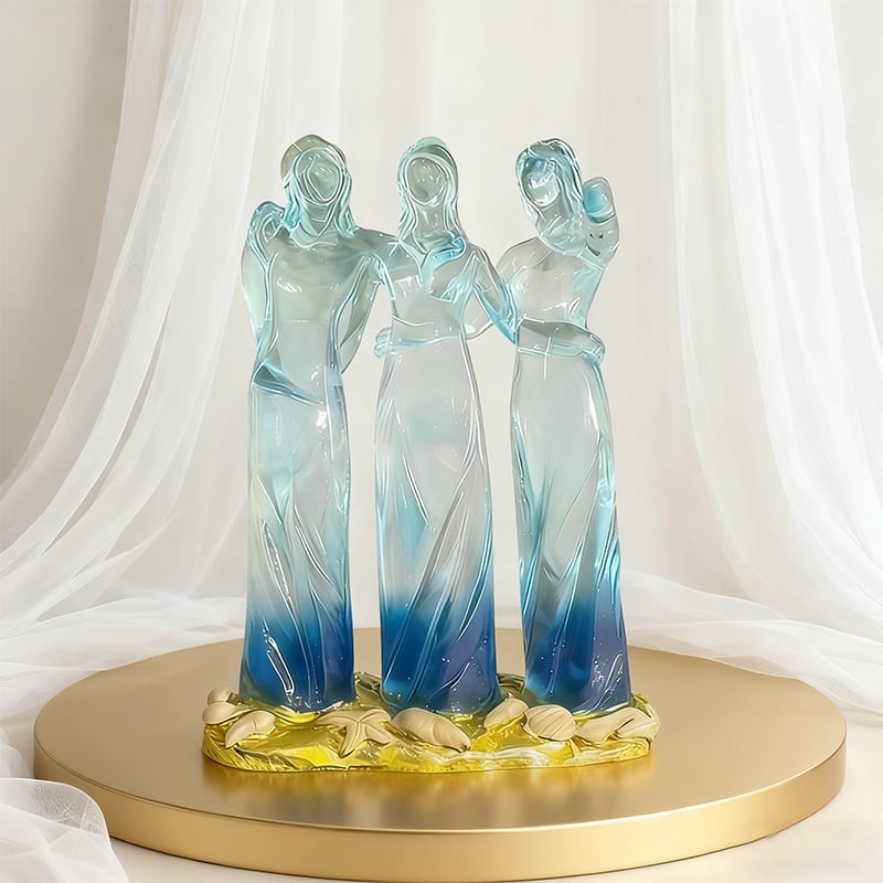 👩🏻‍🤝‍👩🏻Sisters by My Side, Celebrates Friendships Three Sisters Sculpture🎁Thanksgiving Day, Christmas, birthday gifts