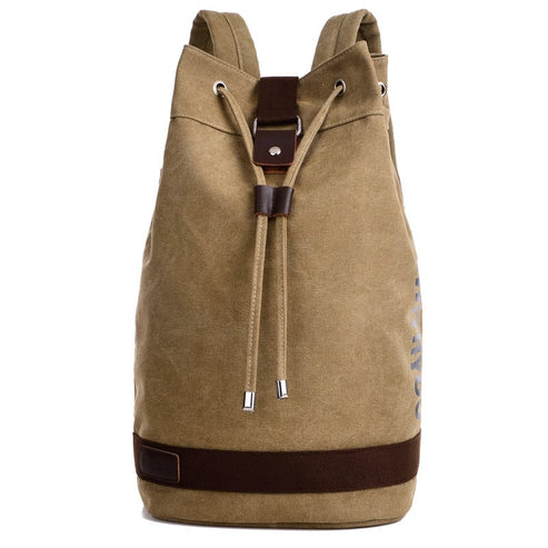 Khaki Drawstring Bucket Rucksack
