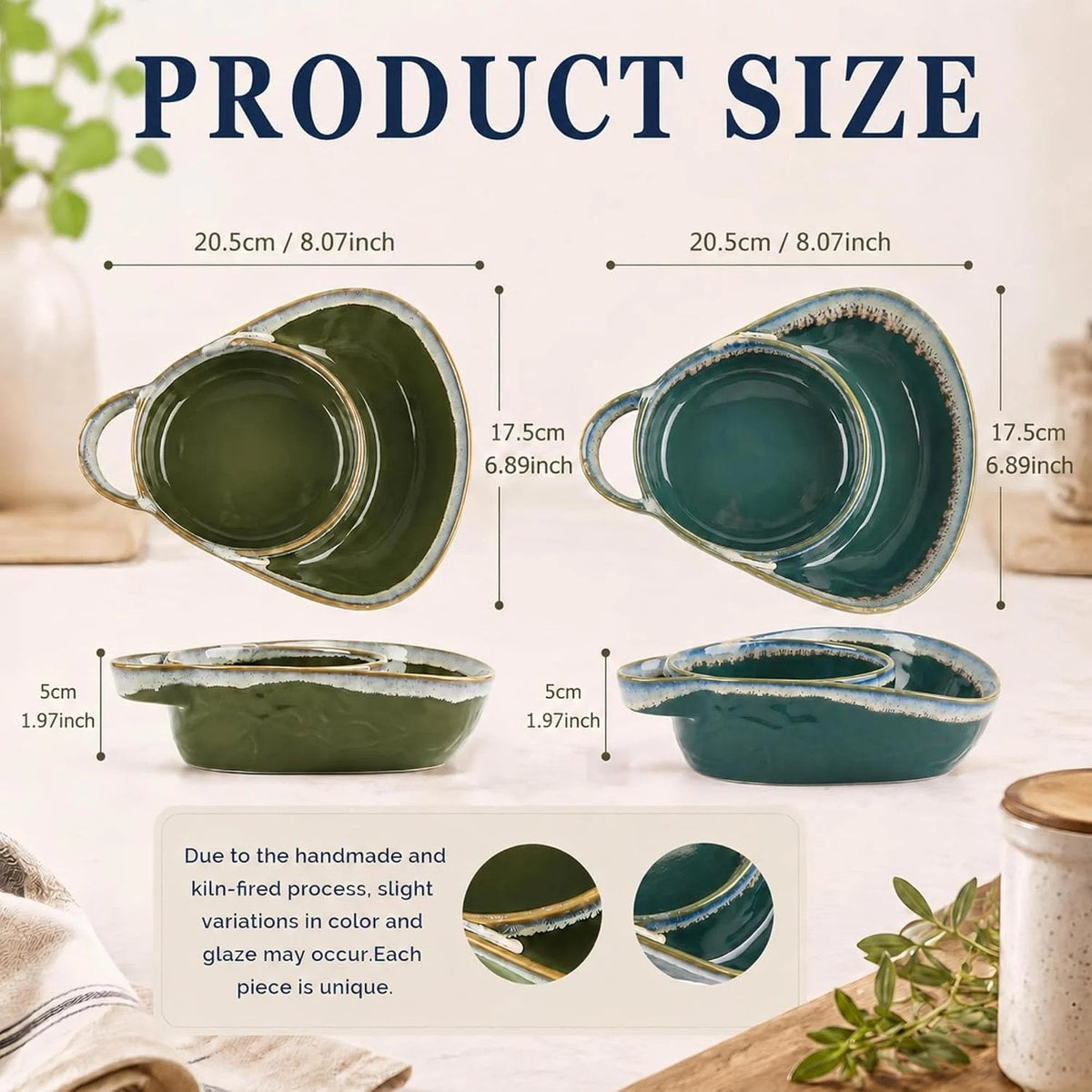 🥣 Stoneware Soup & Side Bowls Set