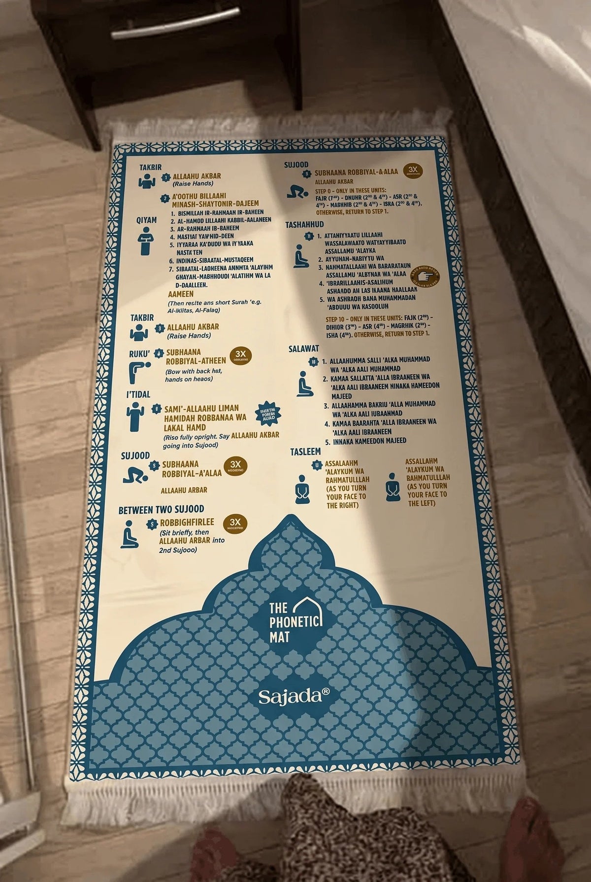 Step-by-Step Phonetic Padded Prayer Mat