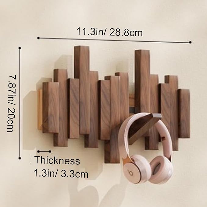 Wall-mounted wooden coat rack 🎹Piano key style design