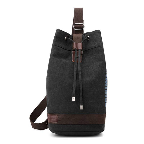 Black Drawstring Bucket Rucksack