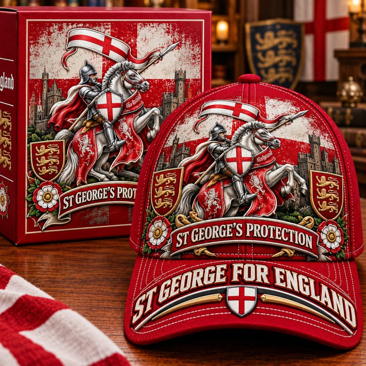 💝49% OFF - ⚔️ “St George’s Protection” – England Heritage Commemorative Cap | Cotton-Poly Blend • Detailed Embroidery • Adjustable Fit 🇦🇺 🏴