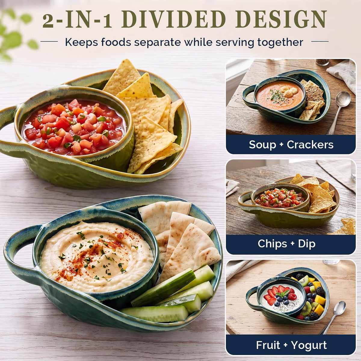 🥣 Stoneware Soup & Side Bowls Set