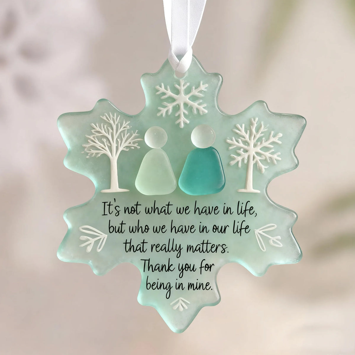 🌊Handmade Sea Glass Keepsake Ornament 🍁❄ A Meaningful Gift for Friendship, Family & Love