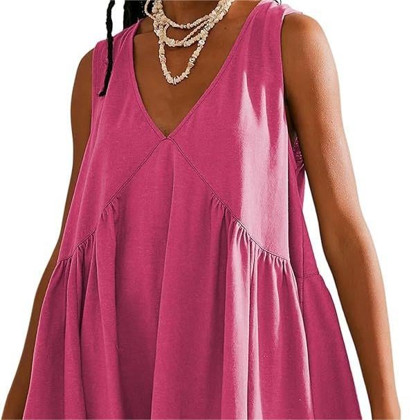 💃 Women's Summer Sleeveless V-Neck Mini Dress - Buy 2, Get Free Shipping!