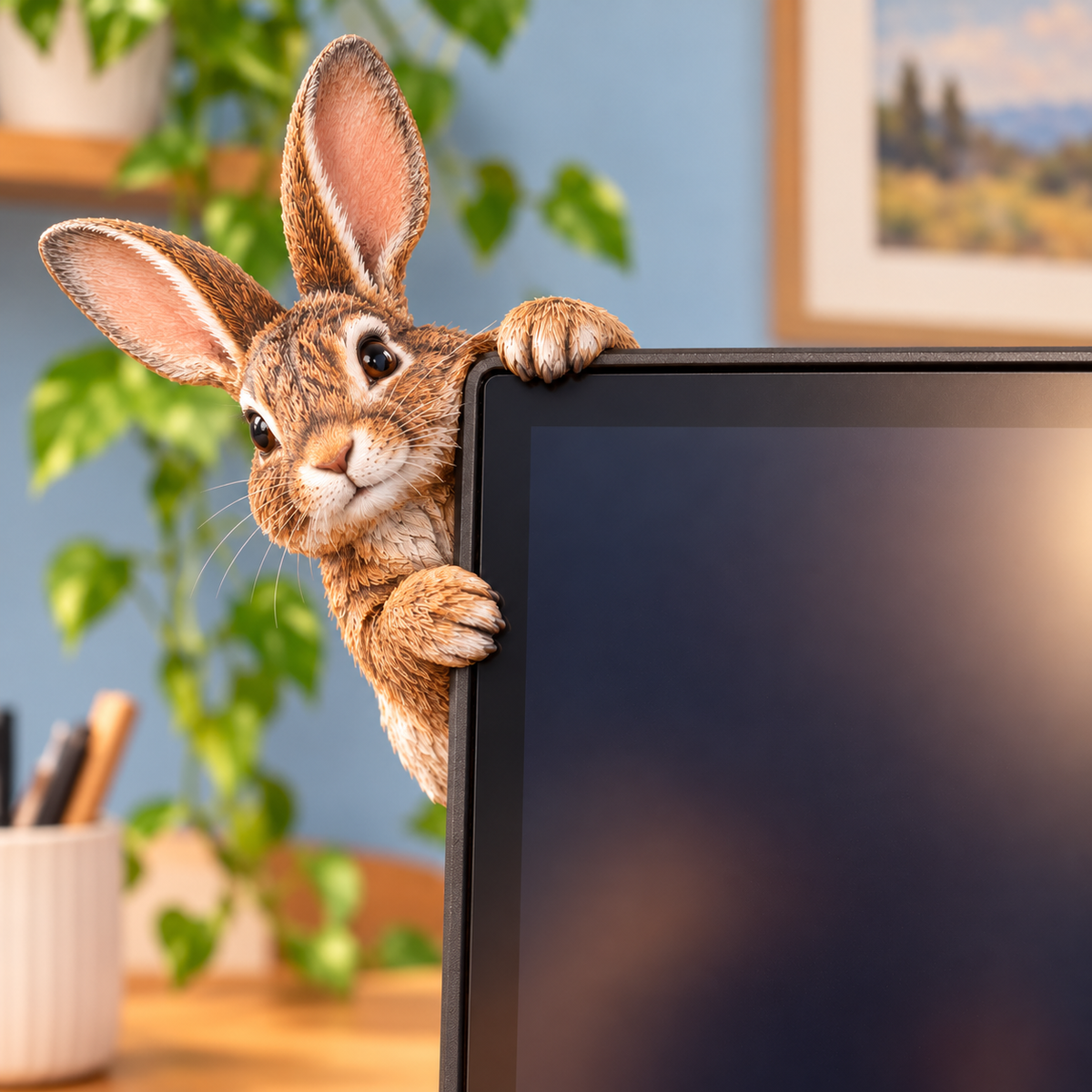 🐾 Peek-A-Boo Monitor Buddies™ – Cute Animal Screen Corner Decor