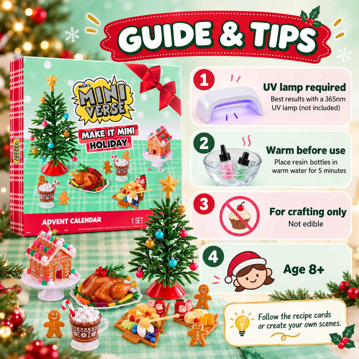 ⏰ LAST DAY 49% OFF - 🎄 24-Day Holiday Miniature Advent Calendar | Craft Your Magic