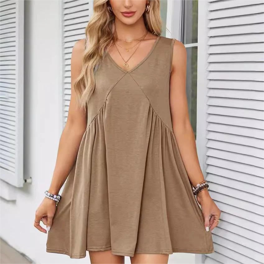 💃 Women's Summer Sleeveless V-Neck Mini Dress - Buy 2, Get Free Shipping!