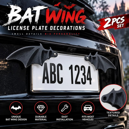 🦇 Midnight Wings – Bat Wing License Plate Decorations