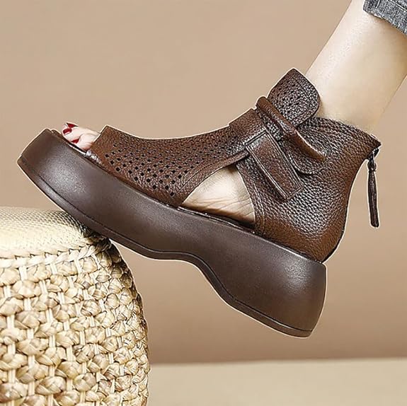 2024 Newest Women's Retro Soft PU Leather Sandalias