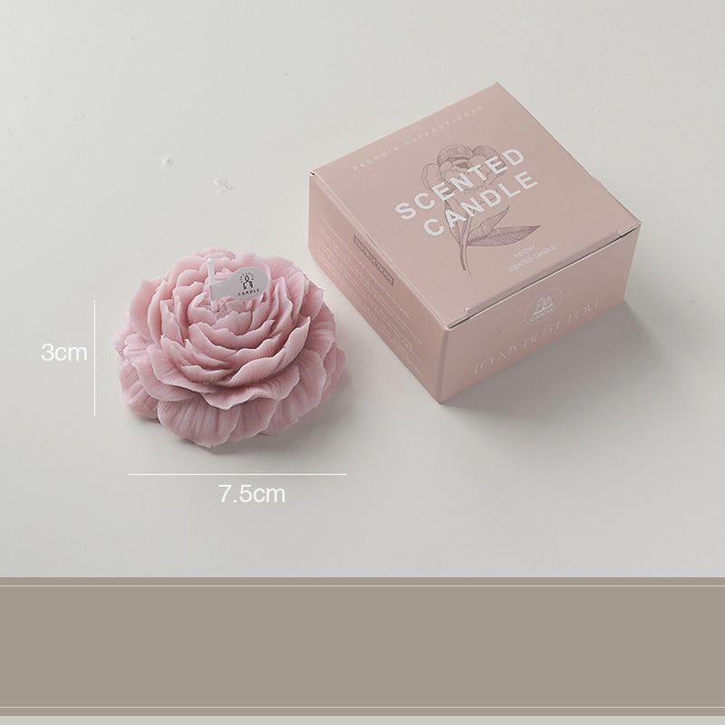 Souvenir candles, peony flower shaped gift ornaments, Valentine's Day, birthday flower scented candles