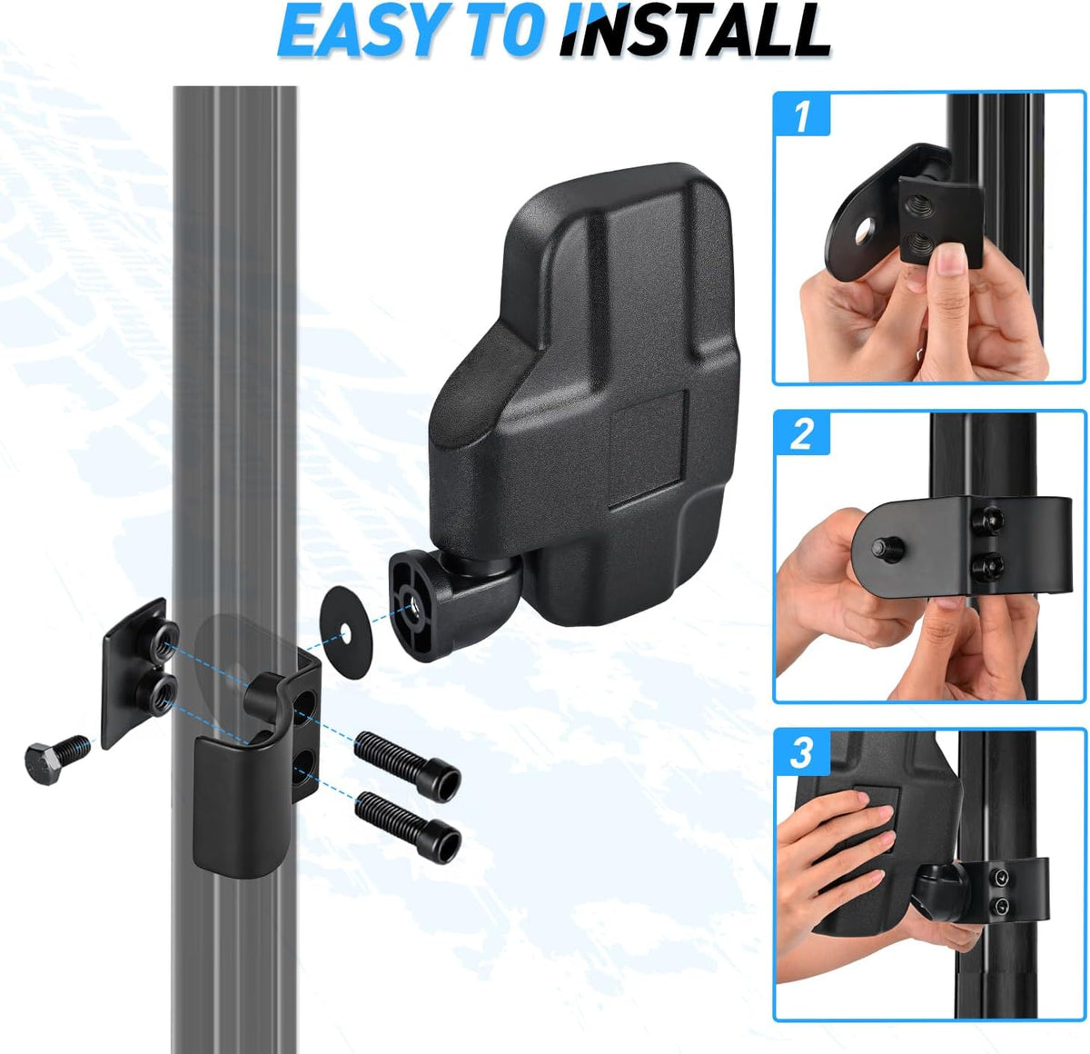 UTV Break-Away Side Mirrors for Polaris Ranger & Can-Am Defender