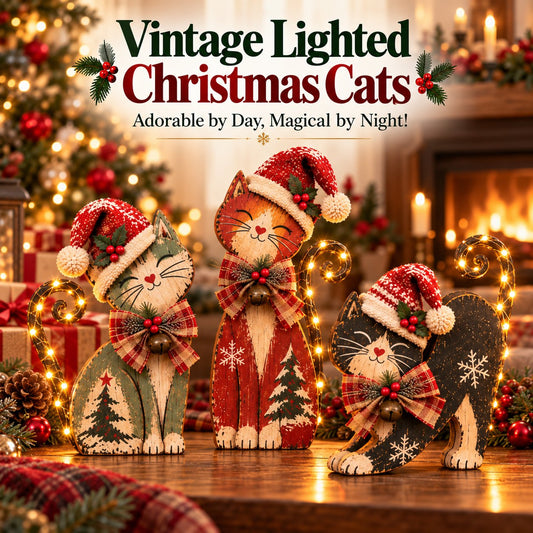 🎄 Vintage Christmas Cards with LED Lighting – 3 Designs | Warm White Light and Remote Control