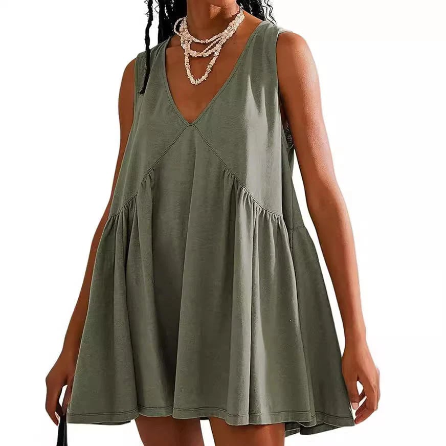 💃 Women's Summer Sleeveless V-Neck Mini Dress - Buy 2, Get Free Shipping!