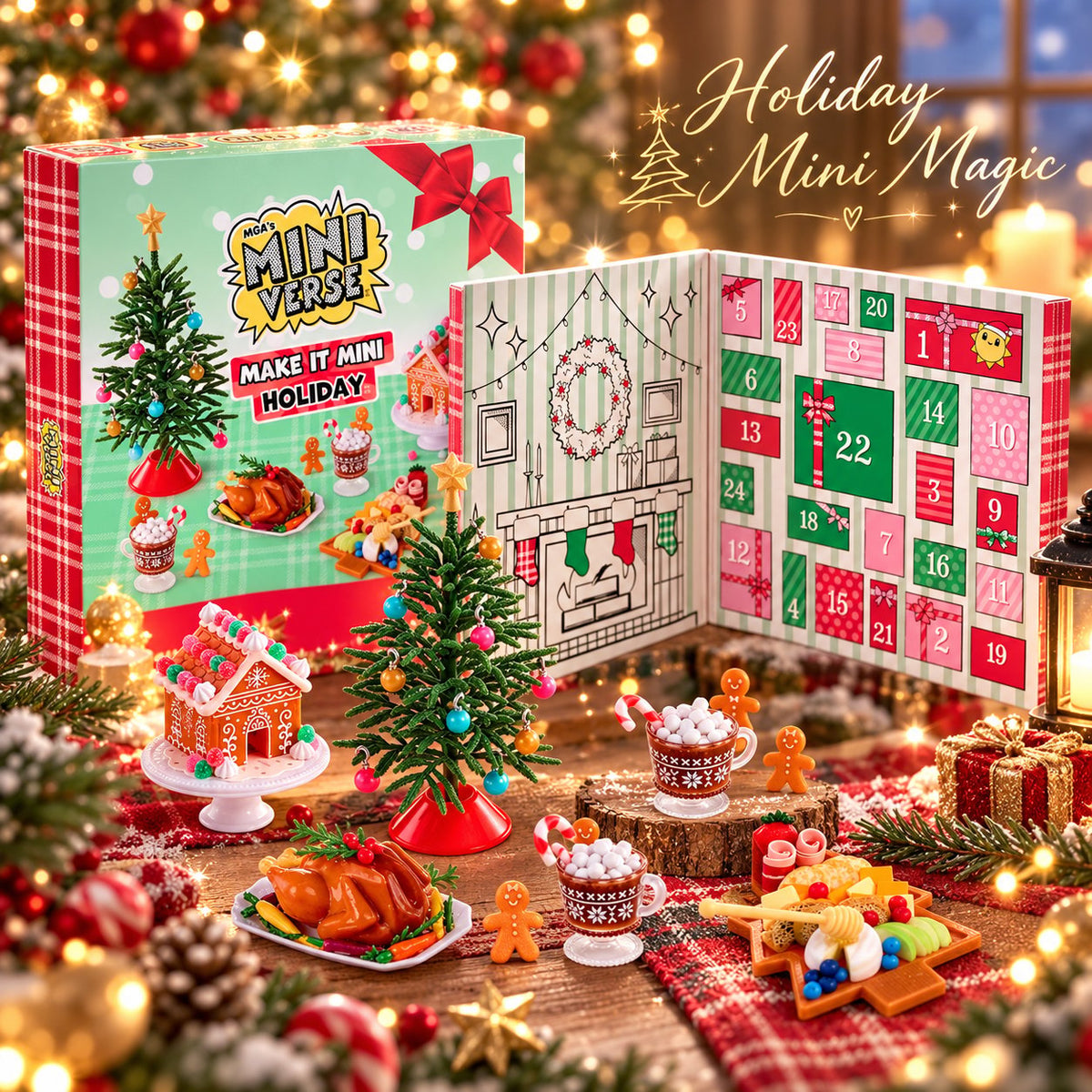 ⏰ LAST DAY 49% OFF - 🎄 24-Day Holiday Miniature Advent Calendar | Craft Your Magic