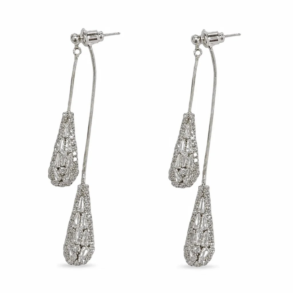 ✨ Two-Way Waterdrop Tassel Earrings - Convertible Zircon Drop Earrings 💎