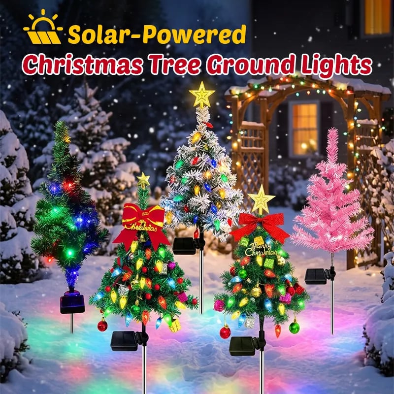 🎄 Solar Christmas Tree Path Lights | 5 Outdoor Styles