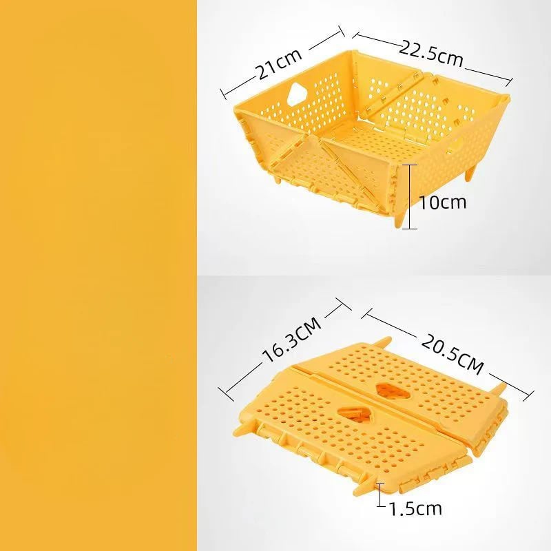 Foldable Multi-Functional Draining Storage Basket – Space-Saving, Heat-Resistant, Dual-Size