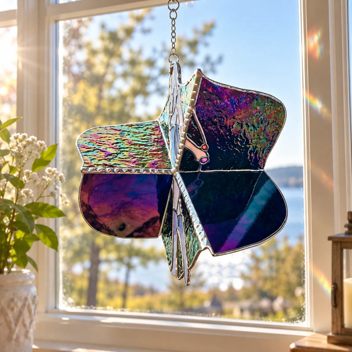 💜🎶 Inspired Handmade Stained Glass Spinner | Eras-Inspired Window Hanging
